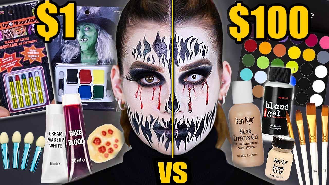 image 0 $1 Vs $100 Halloween Makeup! (cheap Vs Expensive)