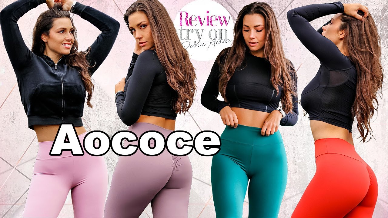 image 0 *iwuparty* 15$ Aococe Buttery Soft Scrunchy Booty Leggings Review Try On Haul